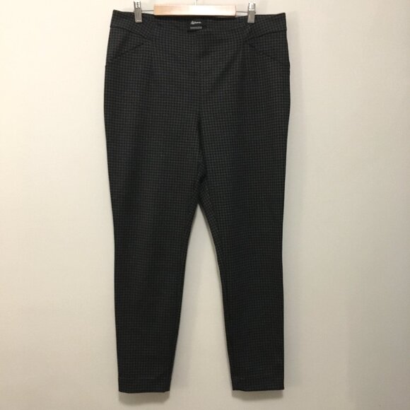 Black and Grey Houndstooth Modern Stretch Trouser Leggings - Picture 1 of 15